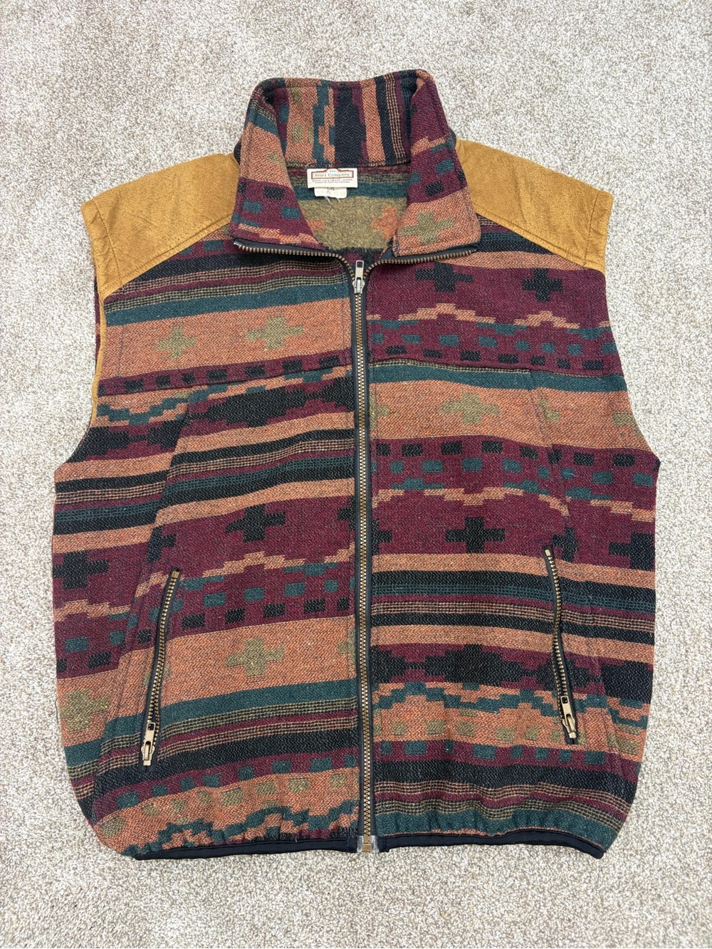 Vintage 90s The Shirt Company Aztec Multicolor Woven Vest